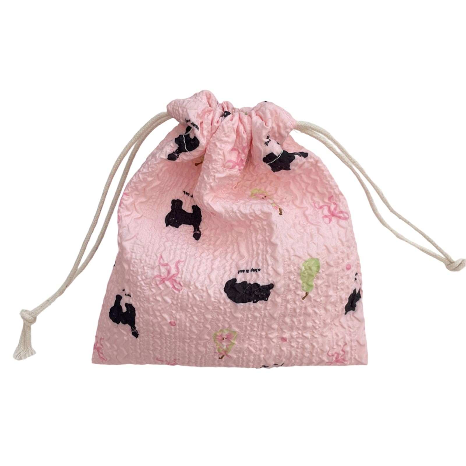 CAZSTYK Cartoon Design Makeup Bag Drawstring Closure Portable Accessory Pouches Multipurpose Cosmetic Carry Bag Toiletry