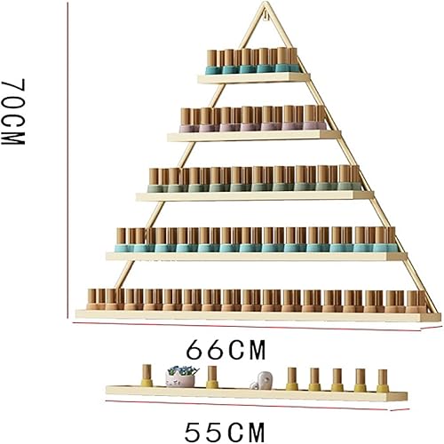 Miniatura 2 de Estante de exhibición de esmalte de uñas de metal montado en la pared, soporte de almacenamiento de botellas de esmalte de uñas triangular,