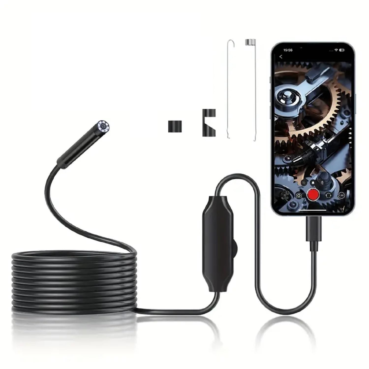 Aakarit 3-in-1 Mobile Endoscope Camera with LED Lights, USB/Type-C/OTG Waterproof Borescope Inspection for Android Smartphones, Laptops & PC | Snake for Car, Pipe, HVAC & Home Repair-image-5