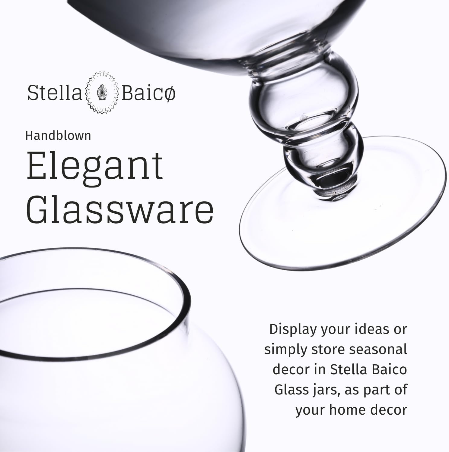 Large Glass Apothecary Jars with Lid, Clear Glass Candy Jar for Candy Buffet, Decorative Glass Jar for Party, Wedding and Home Decor, Elegant Glass Candy Canister (Height: 15, Diameter: 6.3)