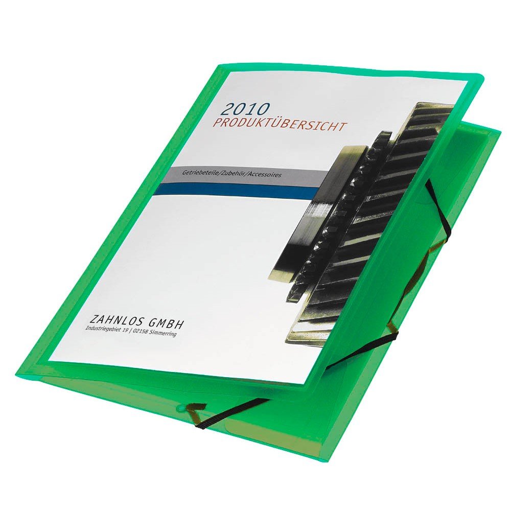 Oxford Polyvision 100201155 narożna teczka z tworzywa sztucznego, 12 sztuk, DIN A4, z 3 klapami, zielona, teczka na dokumenty, idealna do biura, szkoły i organizacji mobilnej