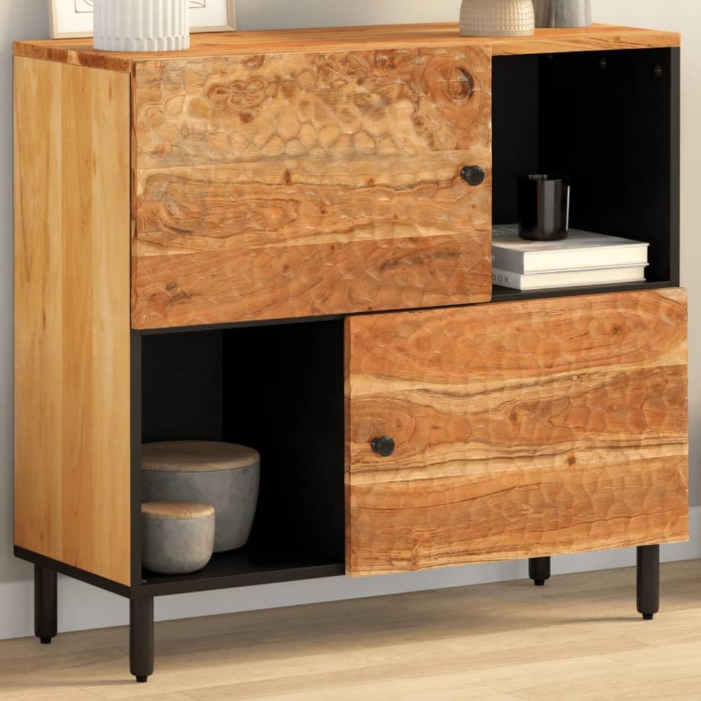 Armadietto in legno massiccio di acacia, 80 x 33 x 75 cm