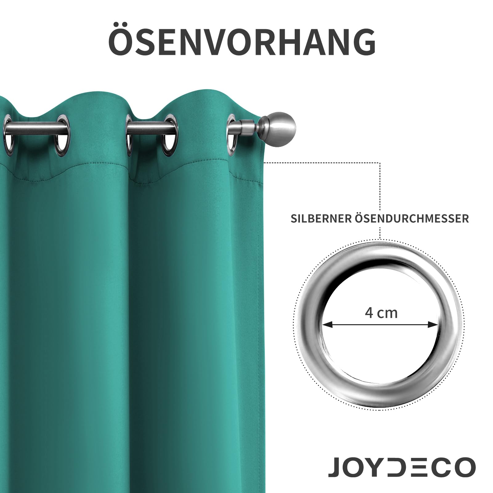 Joydeco Blickdichte Vorhänge mit Ösen Gardinen 2er Set – Bild 4