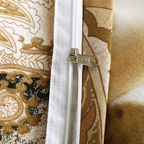 Suncloris,3D Luxury Antique Rose,Queen Size,4Pc Bedding Sheet Sets,1*Duvet Cover,1*Flat Sheet,2* Pillowcase(No Comforter Inside) #TOP4