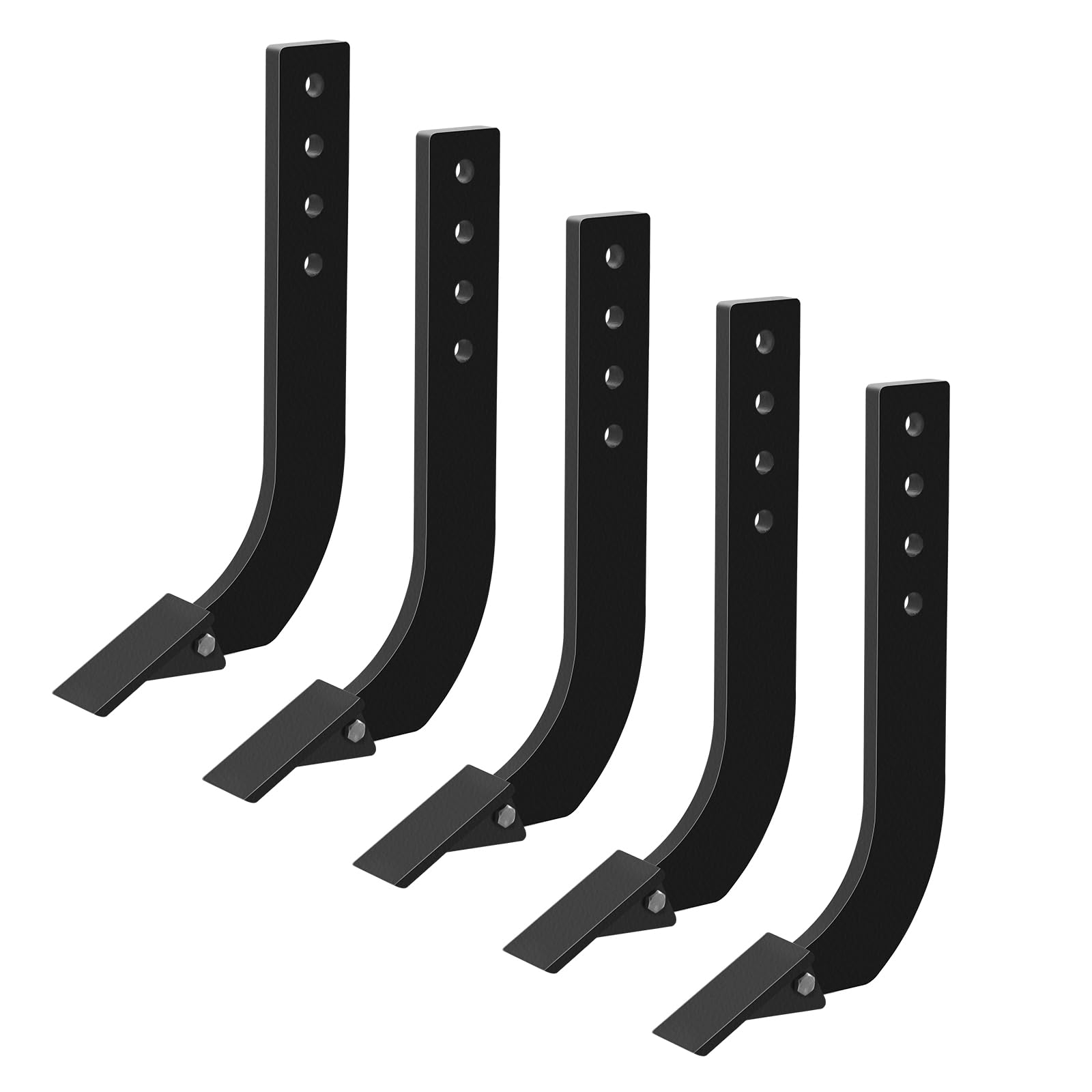 OUKIDR Box Blade Shank, 16" Ripper Shank, Heavy Duty 4 Holes Scarifier Shank with Removable Tapered Teeth and Pins, Adjustable Shanks Assembly for