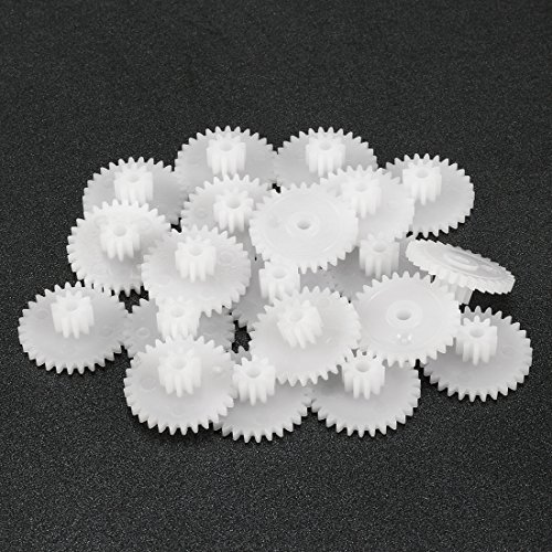 Image of uxcell 20pcs Plastic Gears 30 Teeth Model 30102B Reduction Gear Plastic Worm Gears for RC Car Robot Motor