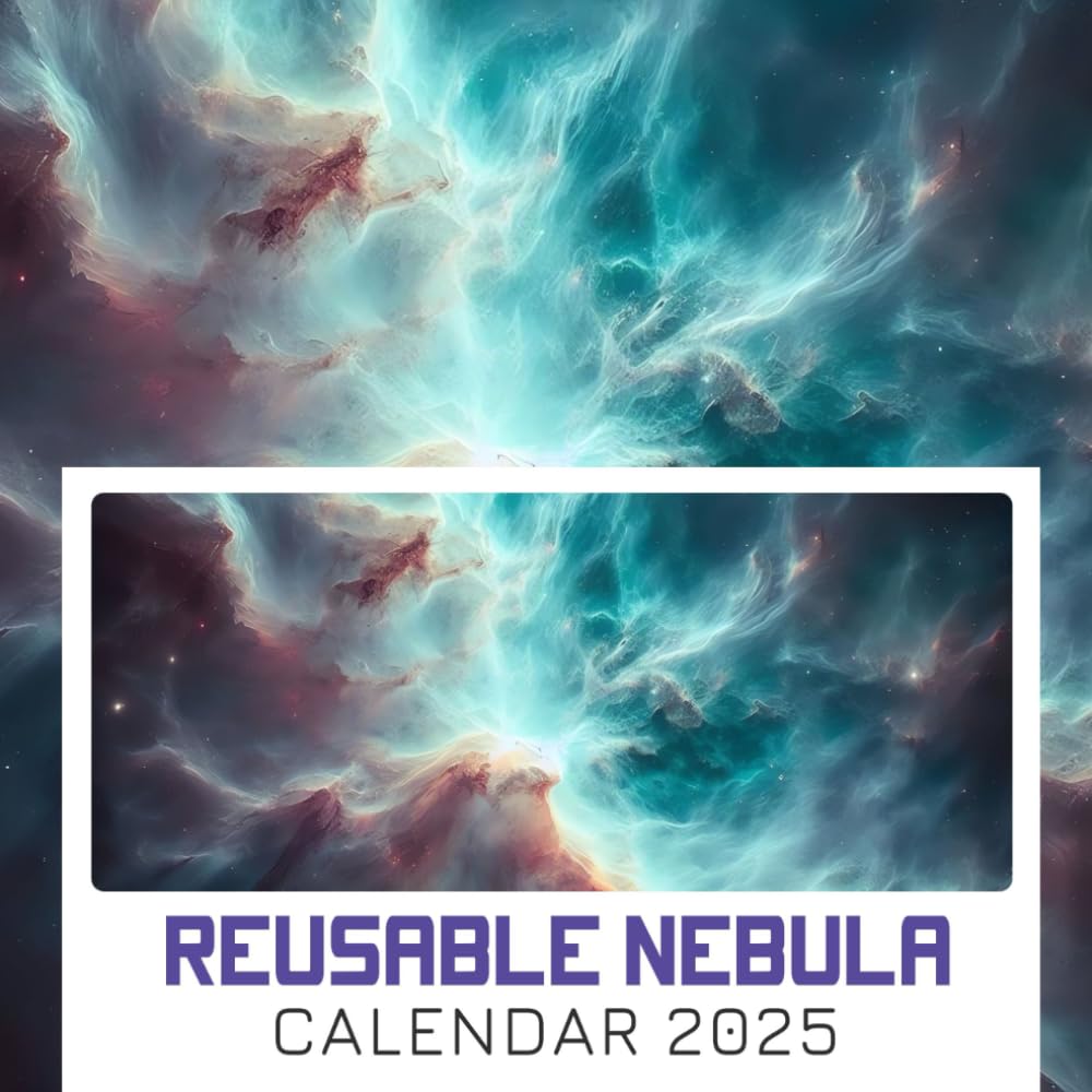 Reusable Nebula Caledar 2025: 12 Months 2025 Jan to Dec with Holidays, Including 12 Photography For Nebula Lover| Perfect for Planning and Organizing Your Year with a Large Size Paperback – Large Print, April 5, 2024