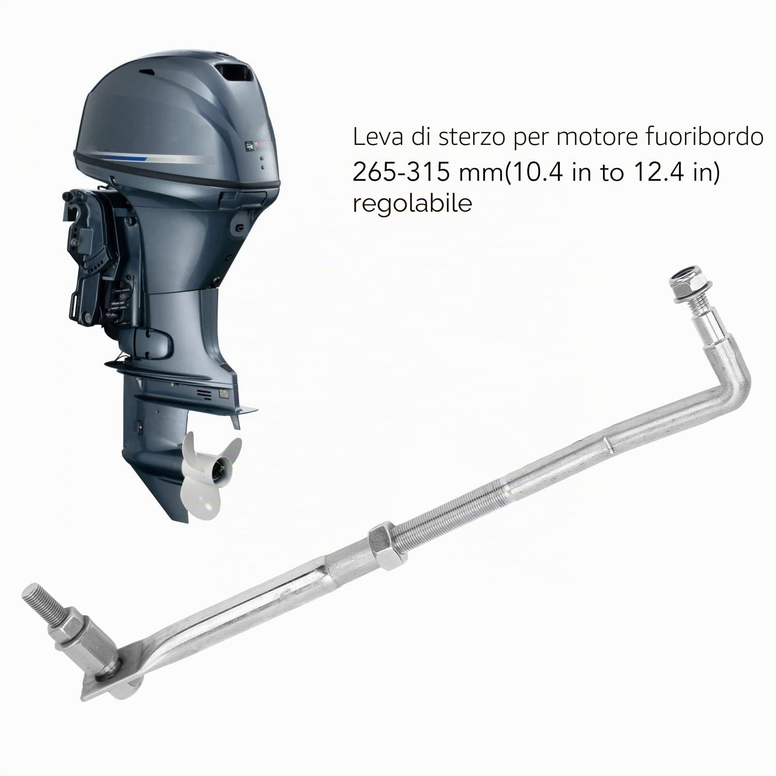 Tirante dello Sterzo, Collegamento dello Sterzo del Motore Fuoribordo 265‑315 Mm Regolabile in Acciaio Inossidabile Universale per Motore Fuoribordo 15 a 200