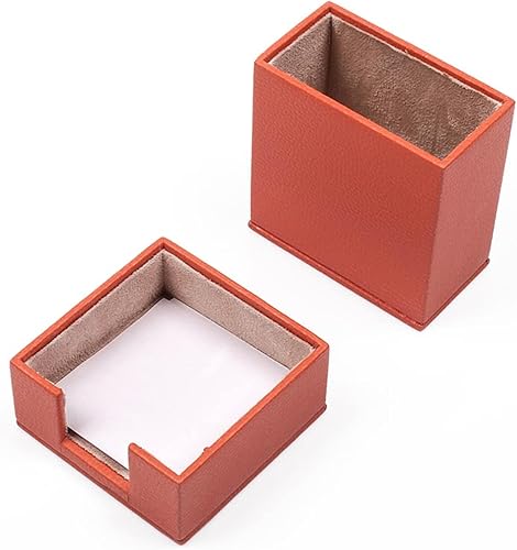 Miniatura 4 de MOOG - Juego de escritorio de cuero naranja almohadilla de escritorio soporte para papel de notas soporte para bolígrafos posavasos de cuero