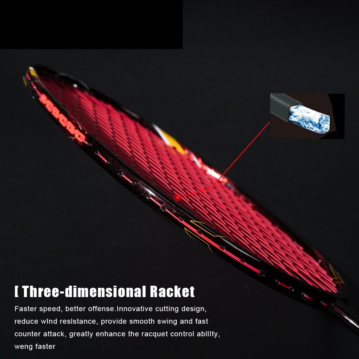 Badminton Set Racchetta da Badminton 82 g Attacco e Difesa G5 Fibra di Carbonio + Acciaio al tungsteno + Lega Titanio