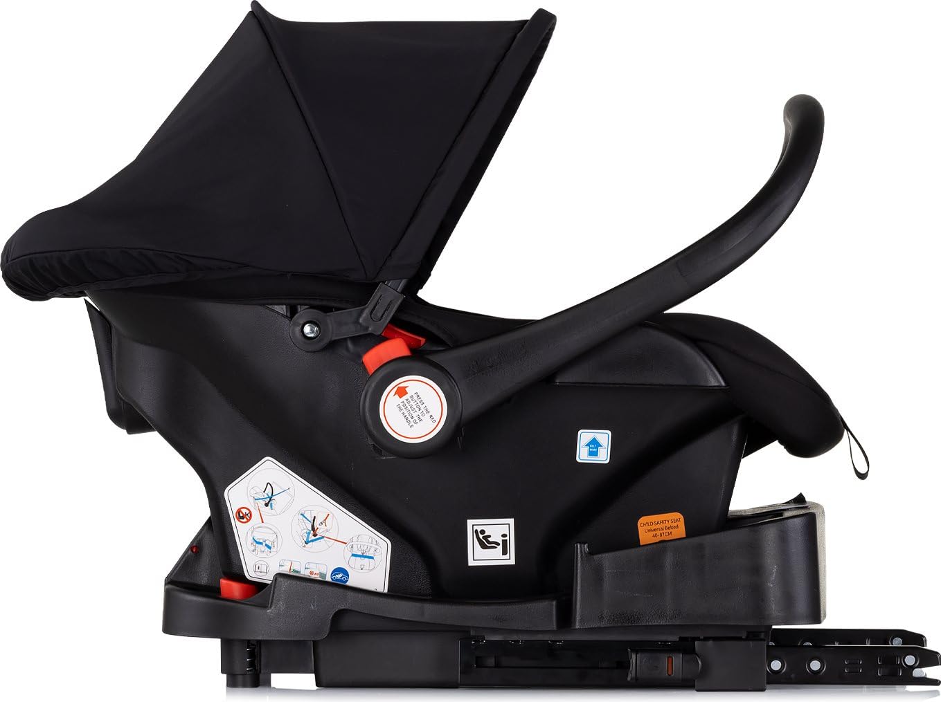 Chipolino, seggiolino auto Vista i-Size (40-87 cm) gruppo 0+, capottina, cuscino, colorazione:nero