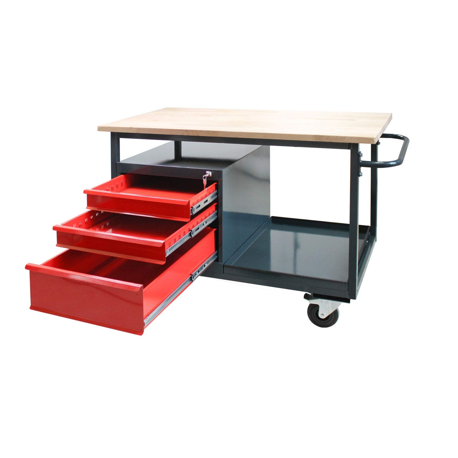DEMA Tischwagen Arbeitswagen EKO 2" mit 3 Schubladen – Mobile Werkbank mit robustem Stahlrahmen und praktischen Rollen, ideal für Werkstatt und Garage