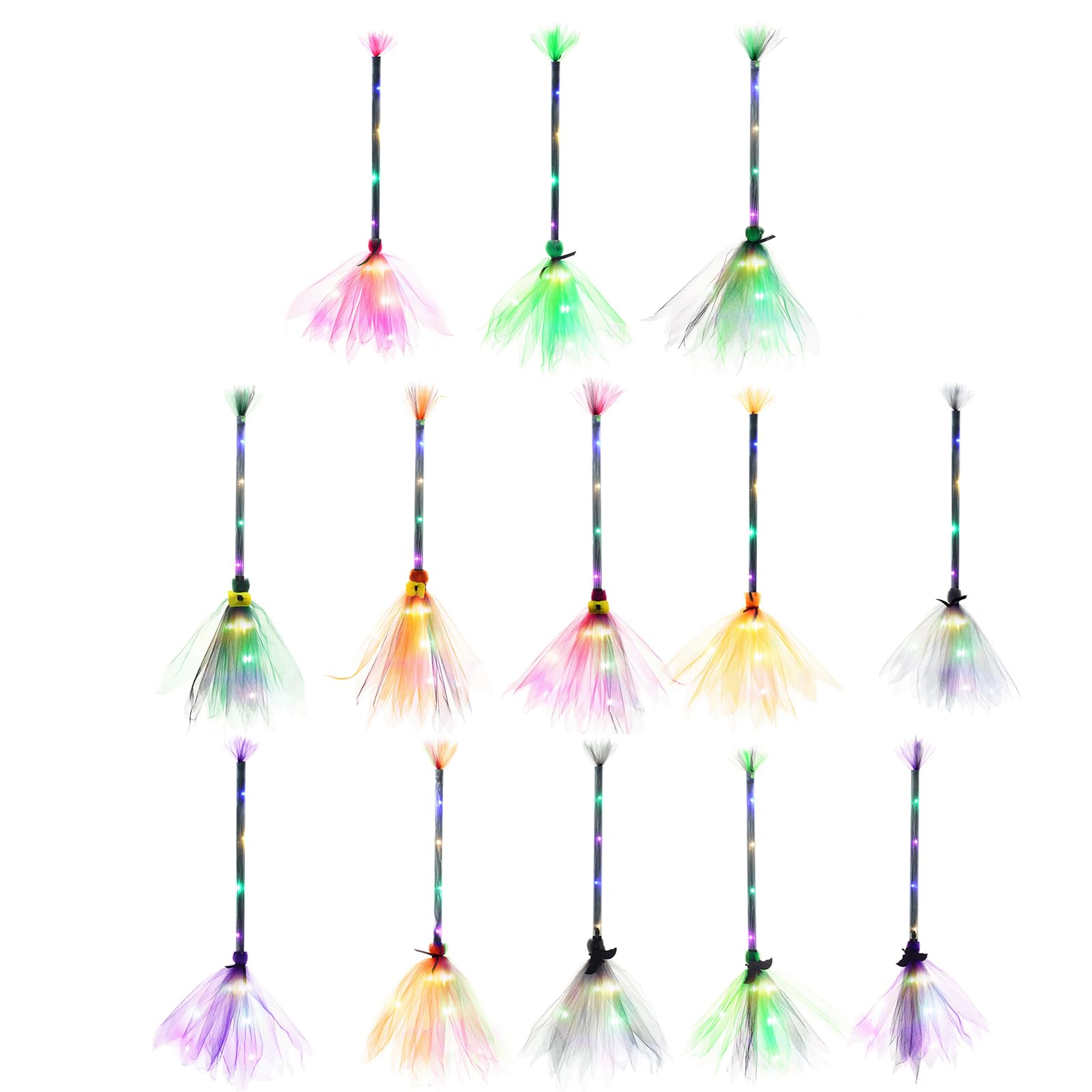 Beleuchteter Hexenbesen - LED Halloween Deko Mit Lichteffekten 65cm