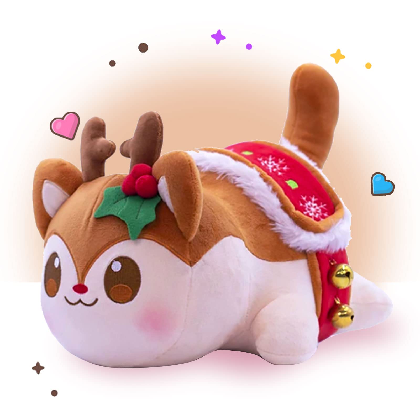 Elk Cat Stuffed Animal Plush,Soft Meemeows Cat Plush Doll Birthday, Party Gift for Kids Girlfriend and Sisters