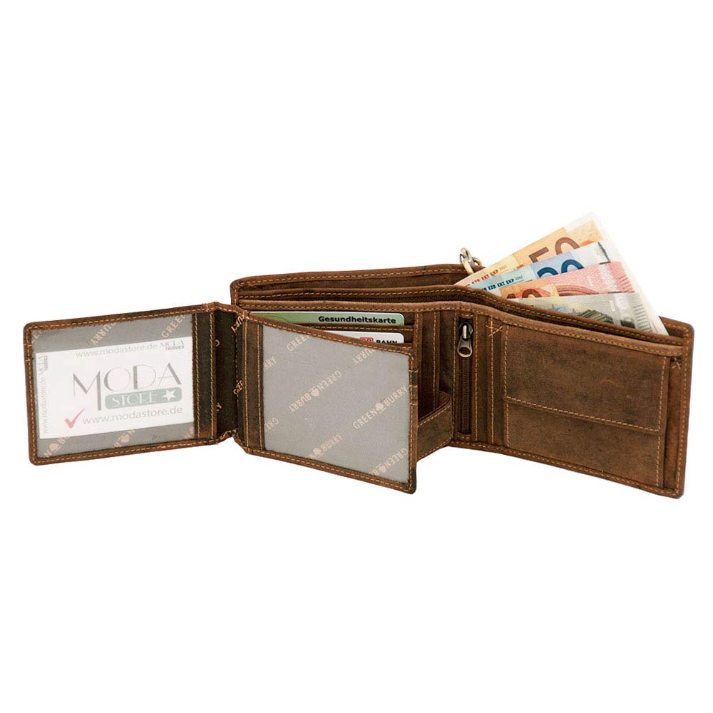 Portefeuille avec chaîne de vélo-bilderpalette g1796 "save «-quer portefeuille en cuir de la marque greenburry