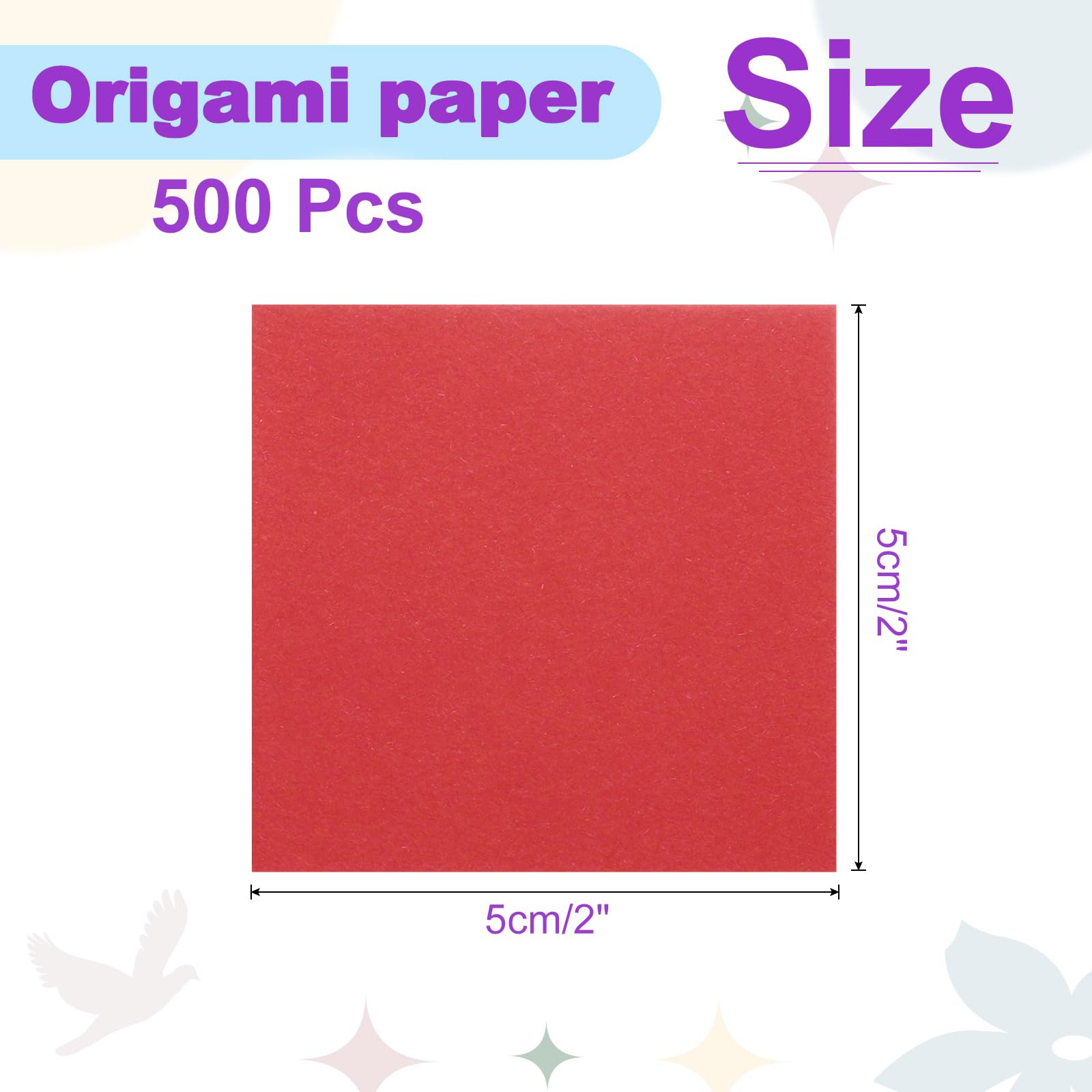 DMiotech 500 Sheets 5x5 cm Origami Paper, Red Square Origami Paper Easy Fold Double Sided Paper for DIY Arts and Crafts - Image 4