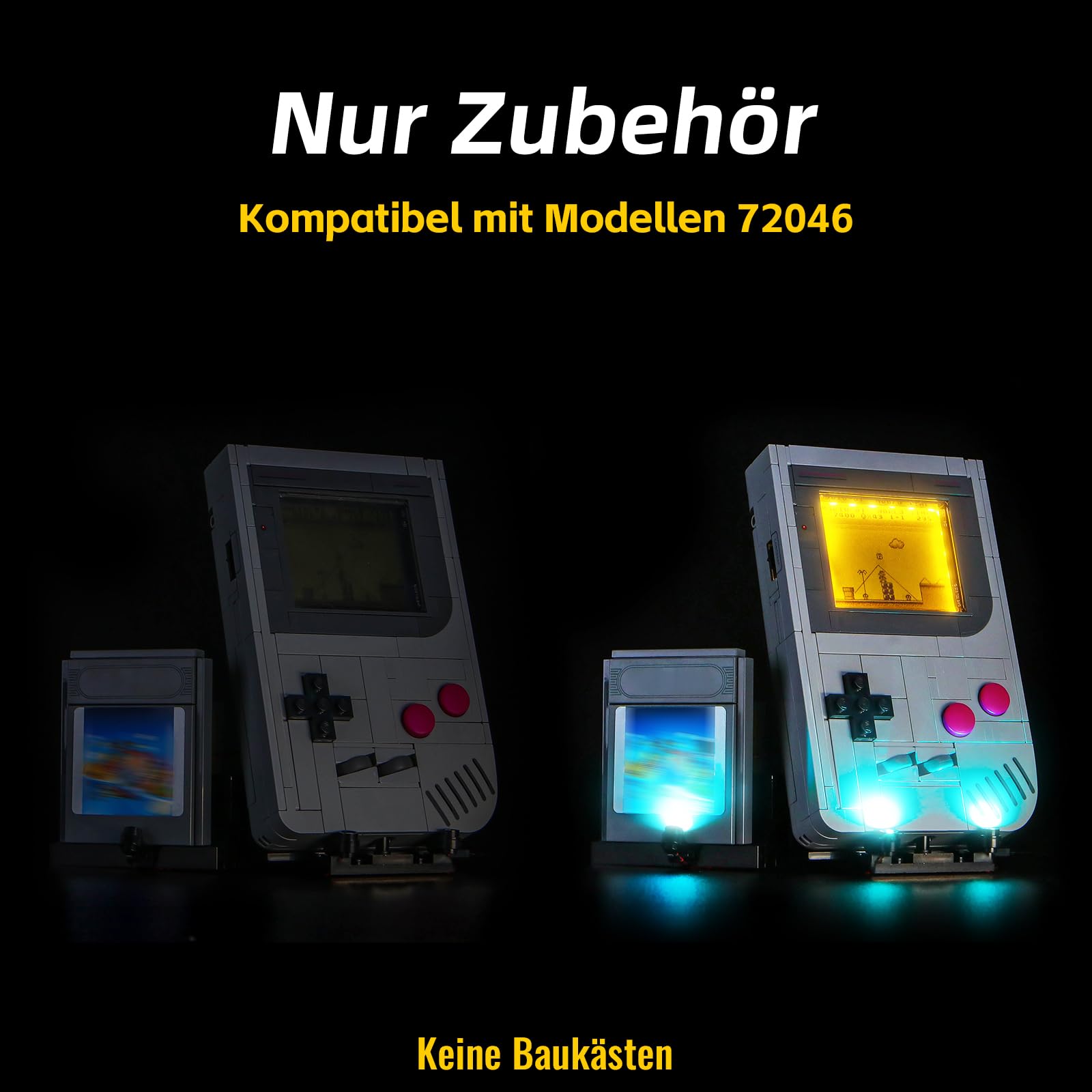 Zestaw świateł LED kompatybilny z Lego 72046 Game Boy (nie jest to model), zestaw oświetlenia dekoracyjnego, kompatybilny z klockami Lego Game Boy