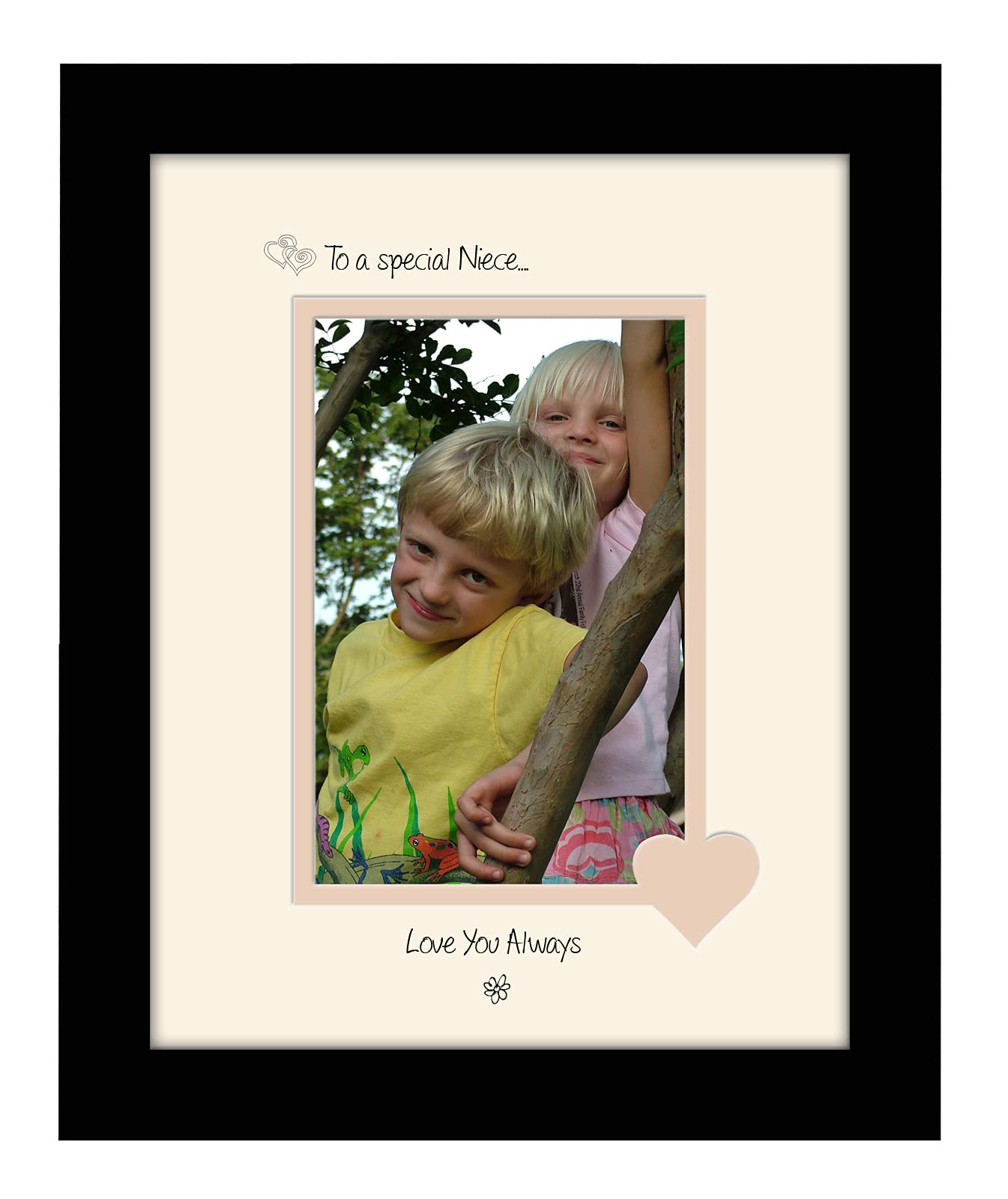 Photos In A Word Black Finish Frame Cream Mount Beige Inside Niece Photo Frame Special Niece Love You Always Portrait 1083F Double Mounted Quality Gift (Black Finish Frame Cream Mount Beige Inside)
