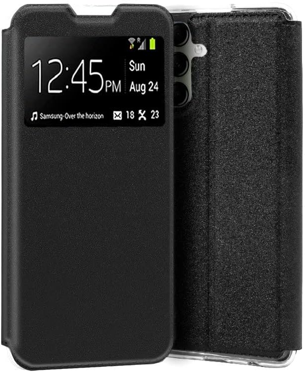 Cool Flip Cover Case for Samsung A145 Galaxy A14 / A14 5G Smooth Black