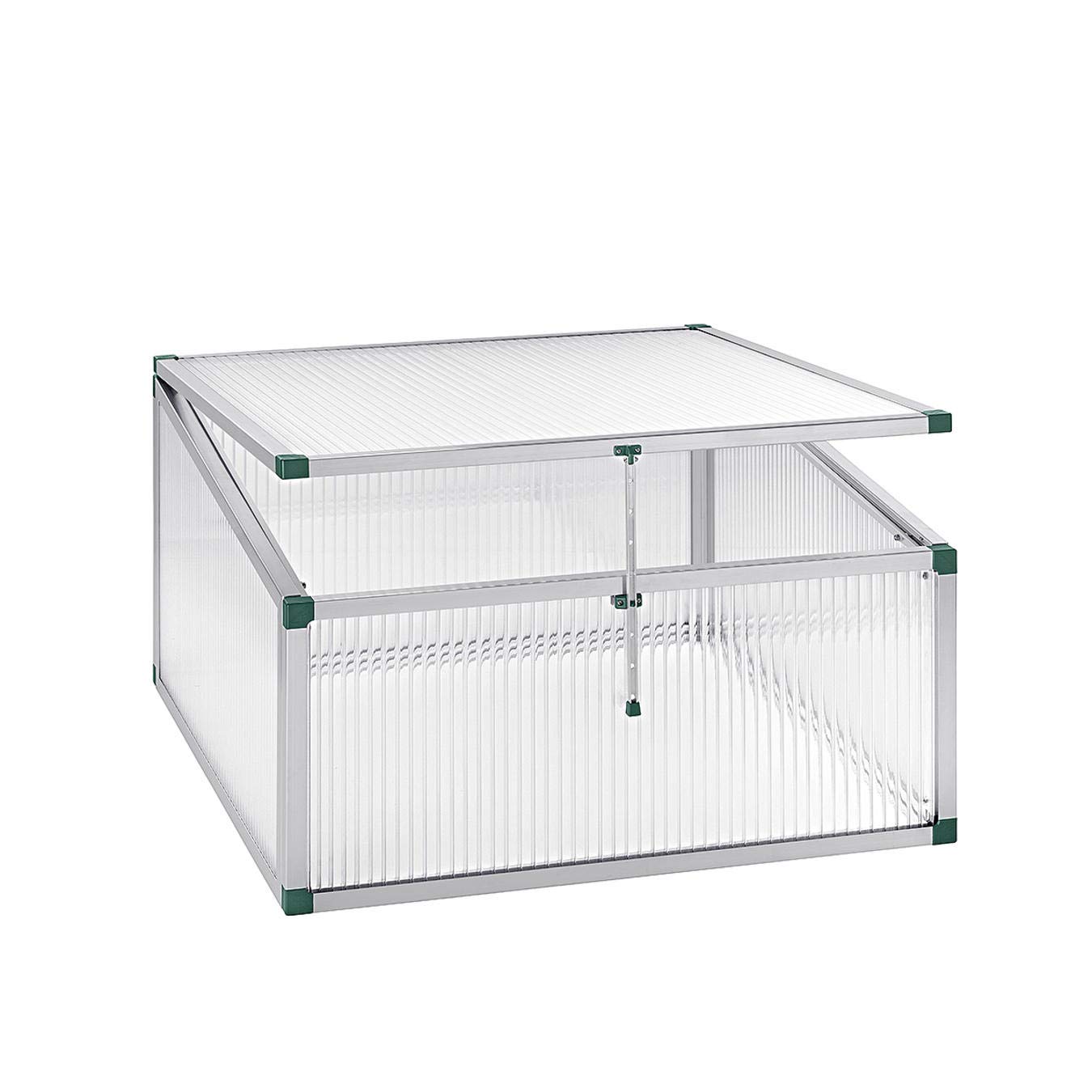 Beckmann FT3G1P Frühbeet Typ Allgäu Modell 3 Größe 1– Extrem Stabil: Hagelfeste 16mm Platten – Made in Germany – UV-Schutz—Premium Aluminium Mini-Gewächshaus – 101x107 cm