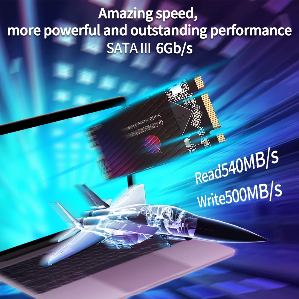 Kingdata M.2 2242 SSD 256GB SATA III 6Gb/s, High-Performance Solid