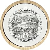  Sammelteller, Porzellanteller mit Goldrand - 1200 JAHRE SCHLIERSEE von 779 bis 1979 - Porzellanmanufaktur Floss Bavaria