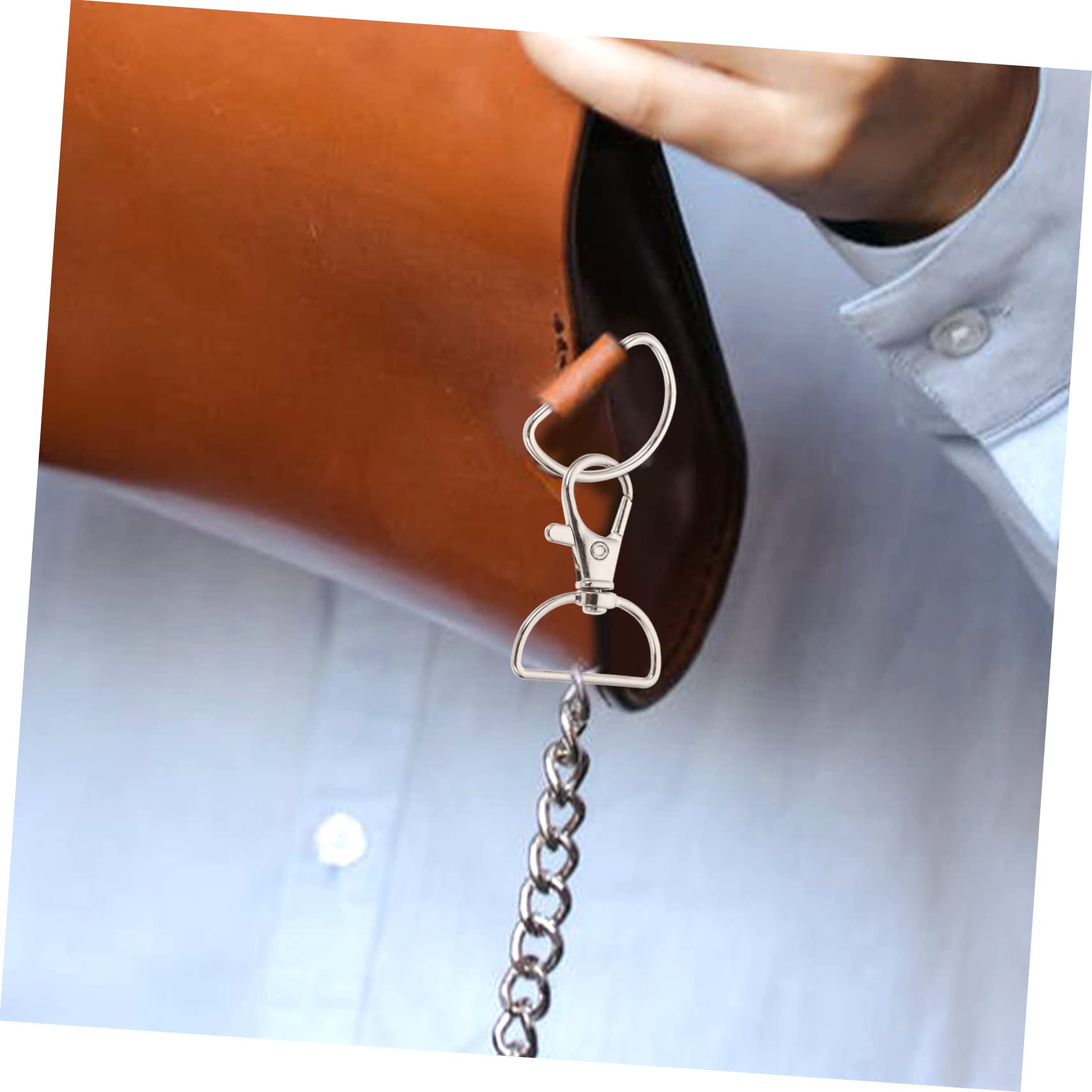 OSALADI DIY Keychain Accessories Metal Keychain Clips d Shaped Design Key Buckles Swivel Trigger Hooks