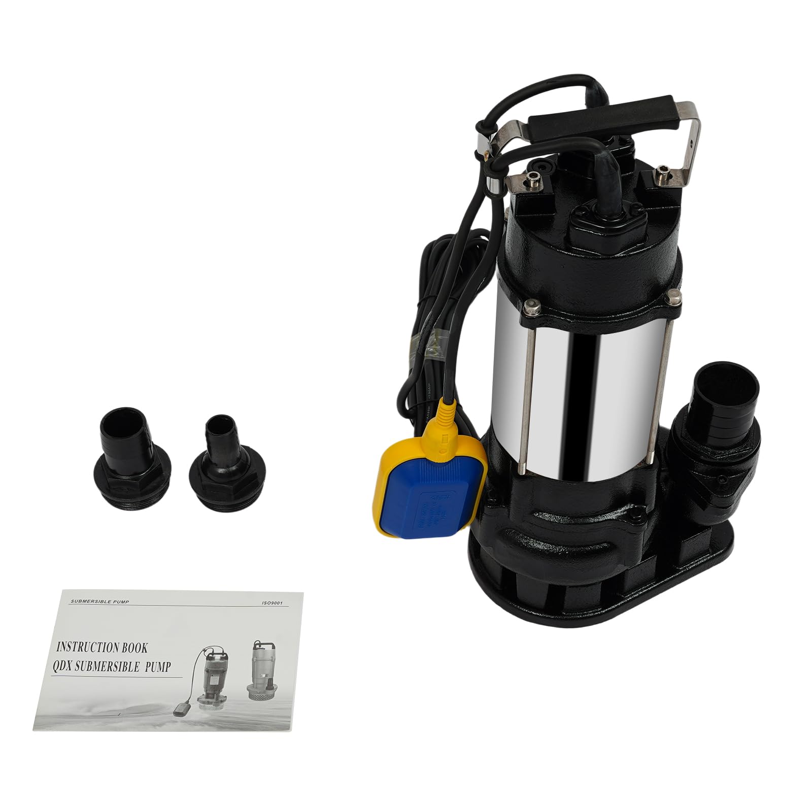 Tauchpumpe 550W Edelstahl 15m Förderhöhe 2 Zoll Schwimmerschalter | 550W Edelstahl-Tauchpumpe, 18m³/h, 15m Förderhöhe, 2" Auslass. Mit Schwimmerschalter, Zerkleinerer & Überhitzungsschutz