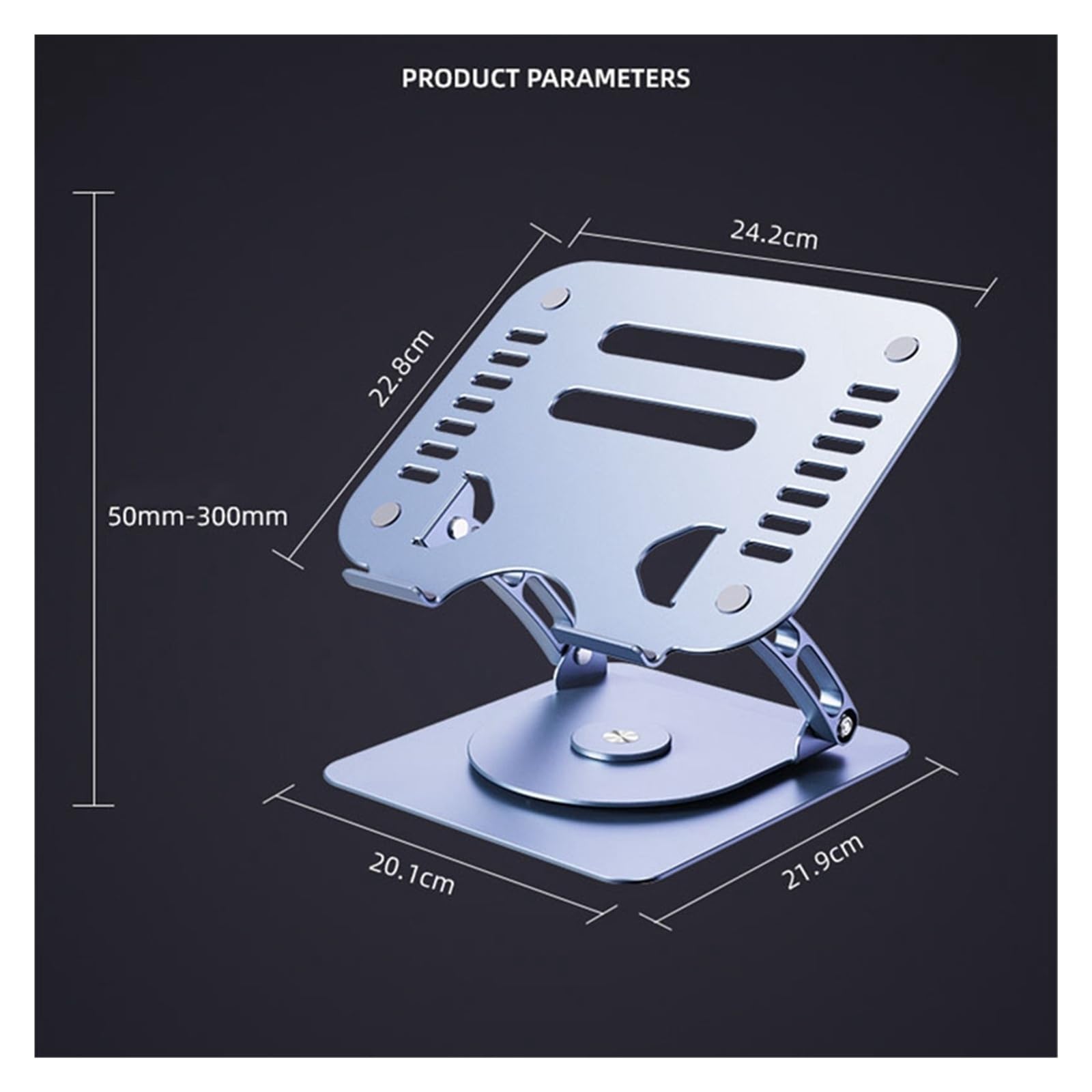 Supporto per notebook in lega di alluminio Supporto per notebook girevole a 360 ° Supporto per laptop Supporto per tablet