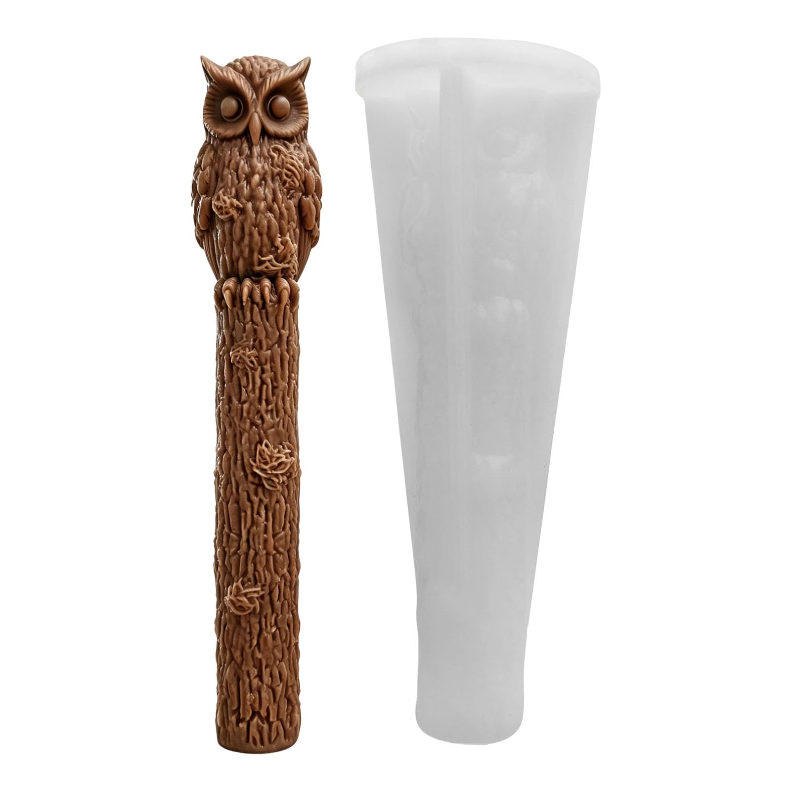 Kalttoy Owl Pillar Silicone Molds for Resin Casting Making Soap Chocolate and Wedding Decoration Halloween Elastomer Cast
