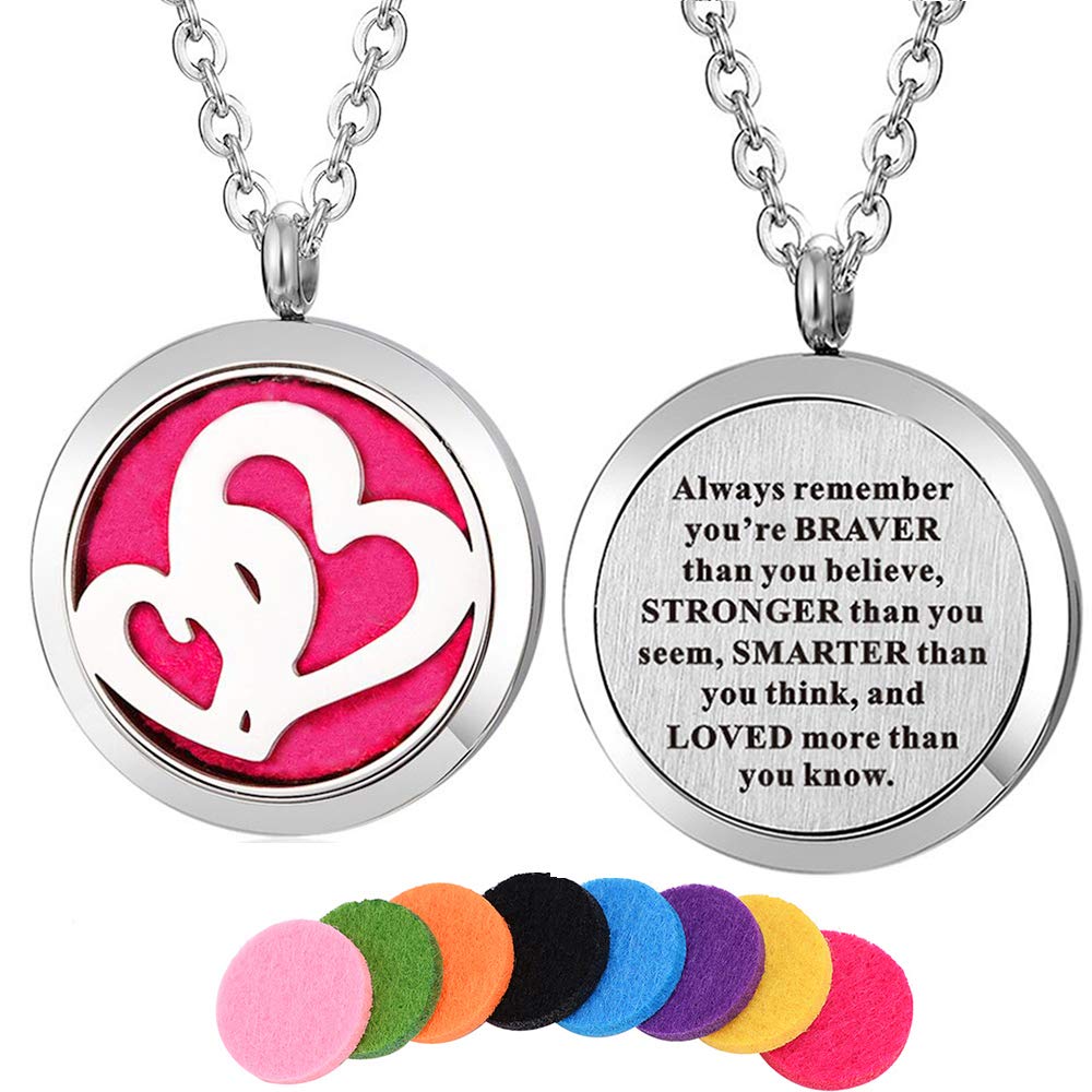 Stainless Steel Aroma Aromatherapy Essential Oil Diffuser Necklace
