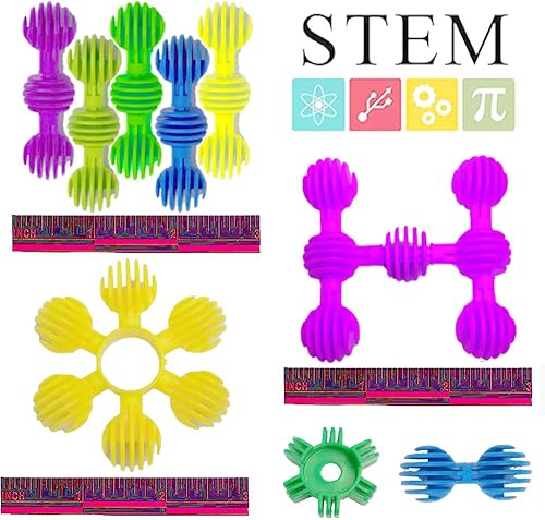 Miniatura 3 de RAINBOW TOYFROG Star Flex STEM - Juguetes de construcción - 70 bloques de conectores para niños con bolsa - Juguetes de mesa STEM y preescolar -