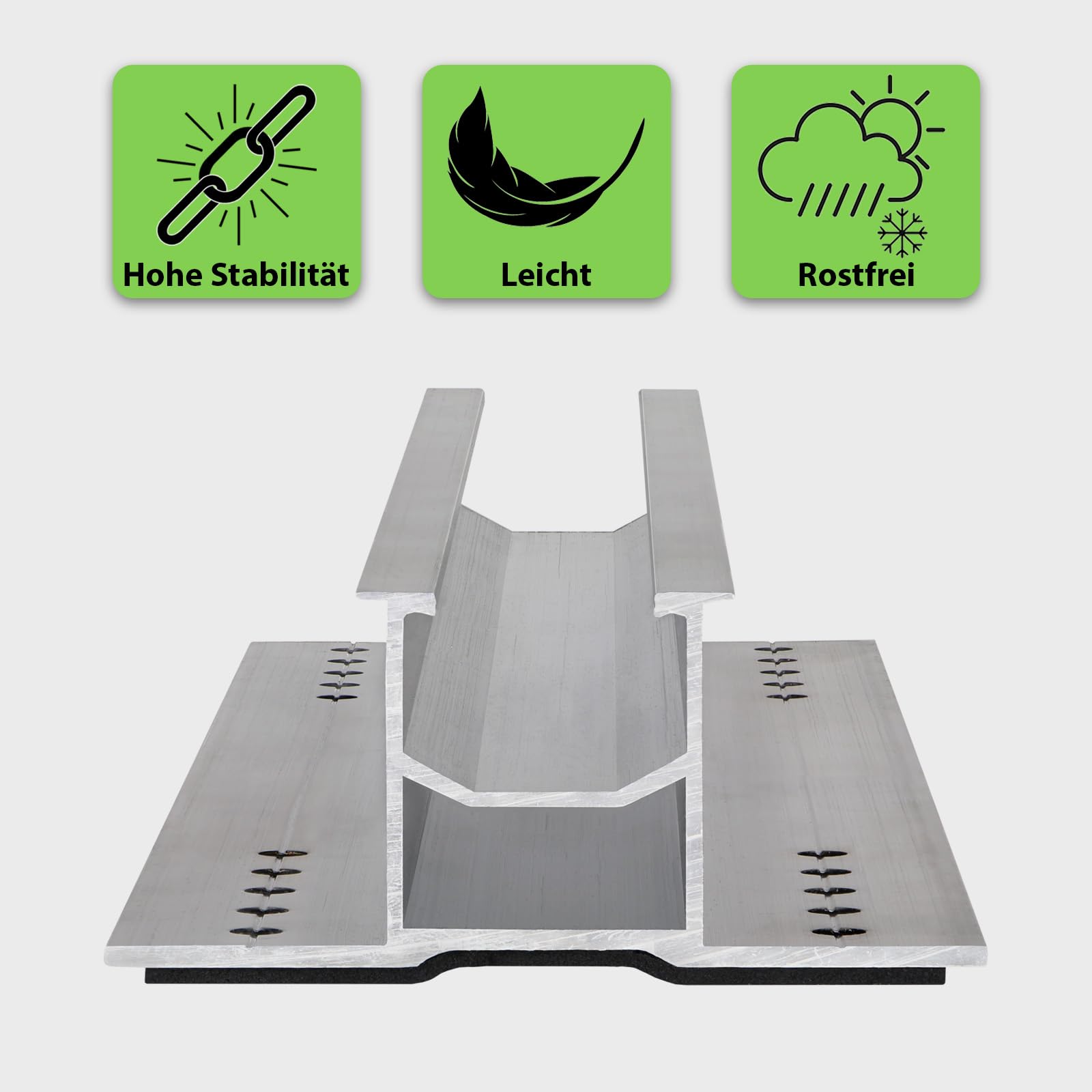 Photovoltaik Trapezblechdach Montageset für 4 Module | Privatkunden Steuersatz 0% | Befestigung Trapezblech Solarmodul Halterung PV Montagesystem Aluminium, Modulanordnung:Horizontal