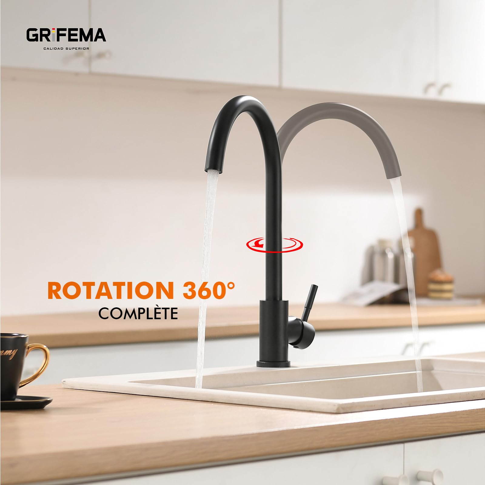 GRIFEA G4008, Robinet de Cuisine ColdStart, itigeur Chaud et Froid à