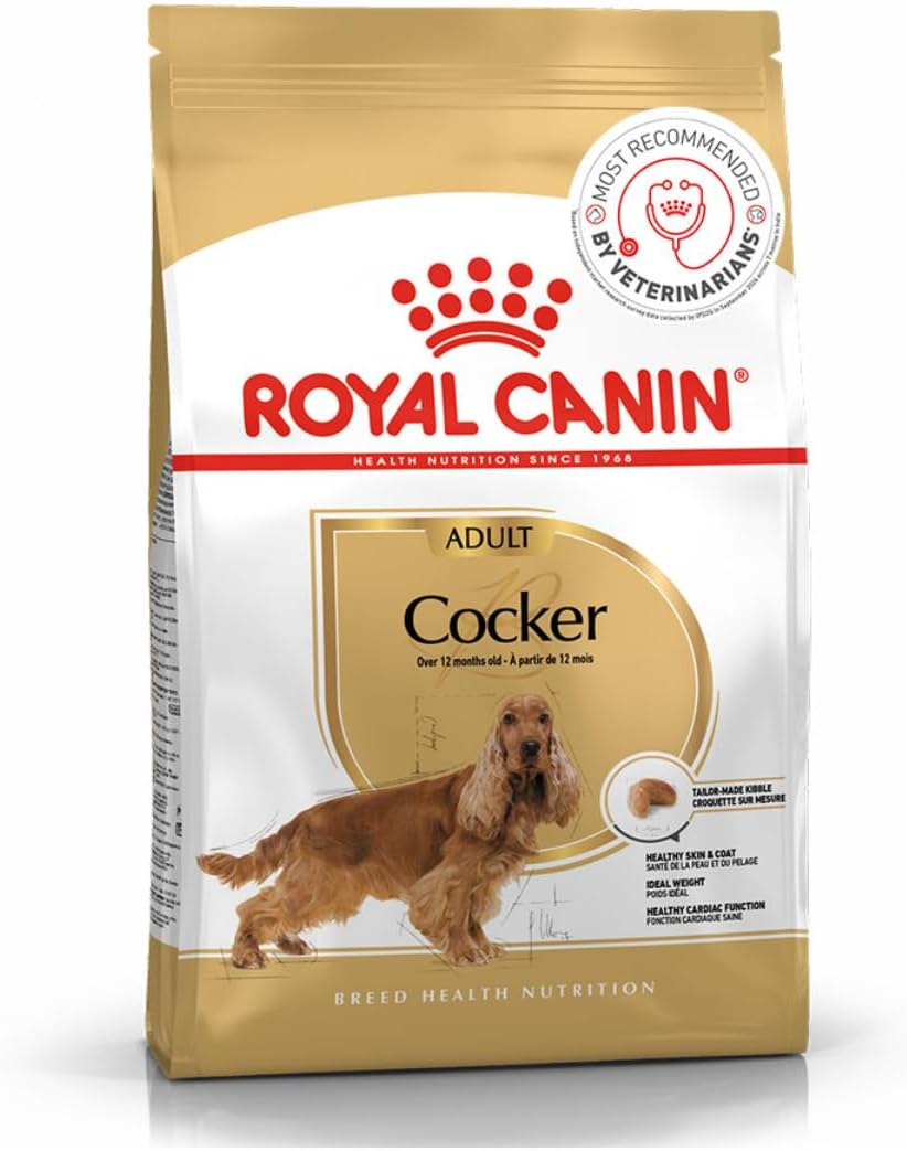 Cocker Adult Dog Food, 3 Kg, Dry Food, Helps with Healthy Skin & Coat & Cardiac Function, Supports Weight Management