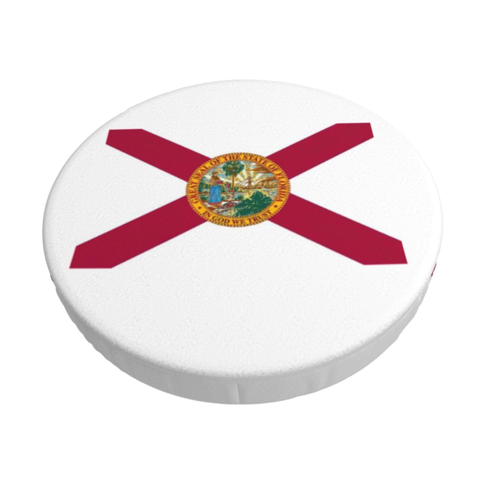 ACVnbm Florida State Flag Print Round Bar Chair Cushion Cover, Elastic Chair Protector For Kitchen Bar Dining
