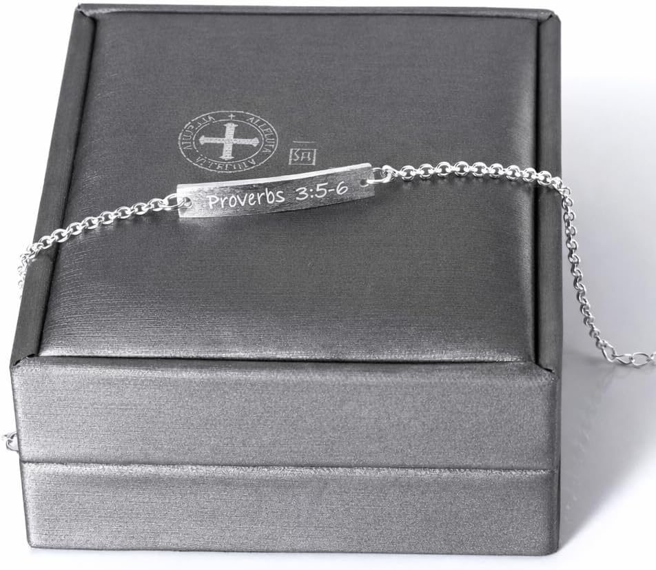 Proverbs 3 5 6 Bracelet for Women, 925 Sterling Silver Bible Verse Christian Faith Jewelry, Inspirational Gift for Her - Image 6