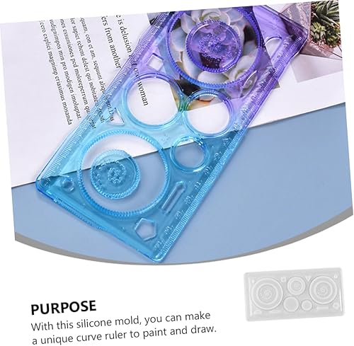 Miniatura 7 de SEWACC Molde de caleidoscopio para gelatinas de resina para bricolaje, molde de silicona para regla de dibujo, moldes de silicona, moldes de resina,