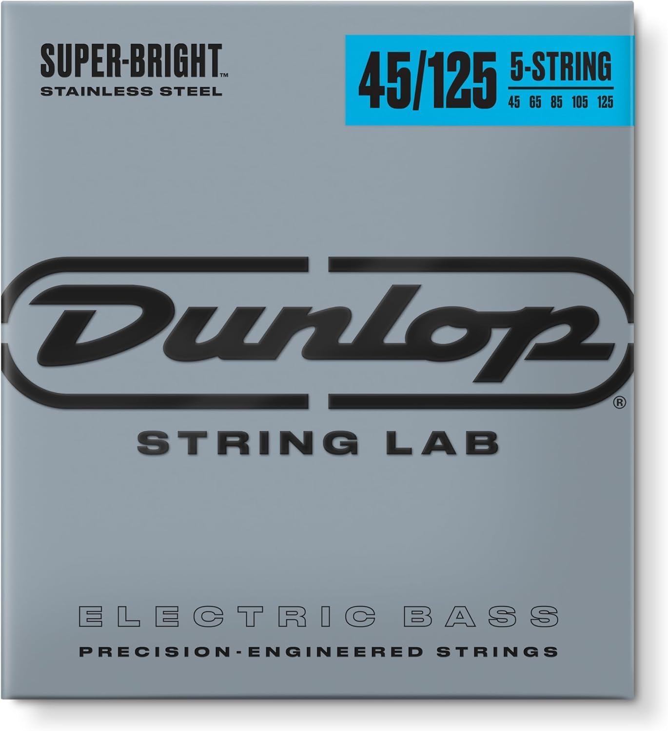 Briskdrop Dunlop DBSBS45125 Super Bright Bass Strings, Stainless Steel, Medium, 045-.125, 5 Strings/Set (2 Pack)