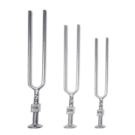 Alis Tuning Fork Stainless Steel Polished finish Set 128Hz,256Hz,512Hz (Set Of 3 128,256,512Hz)