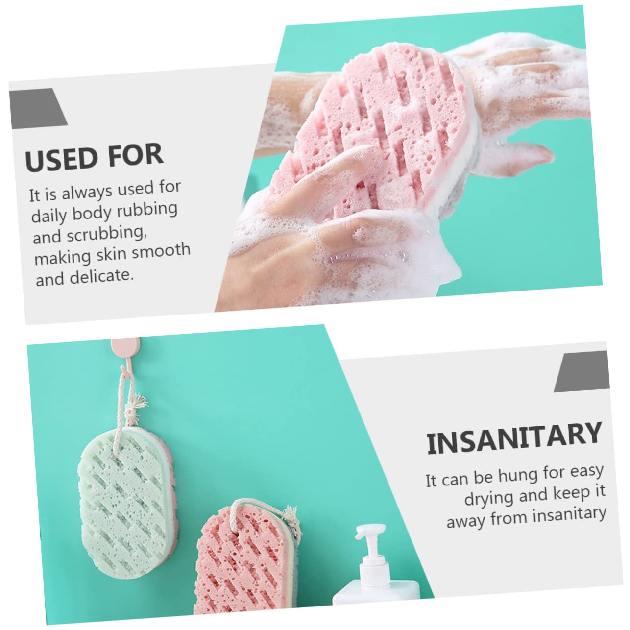 Beaupretty 12piezas Esponjas Exfoliantes Para De Doble Cara Limpieza Profunda y Exfoliación Para Baño Casa Resistentes y