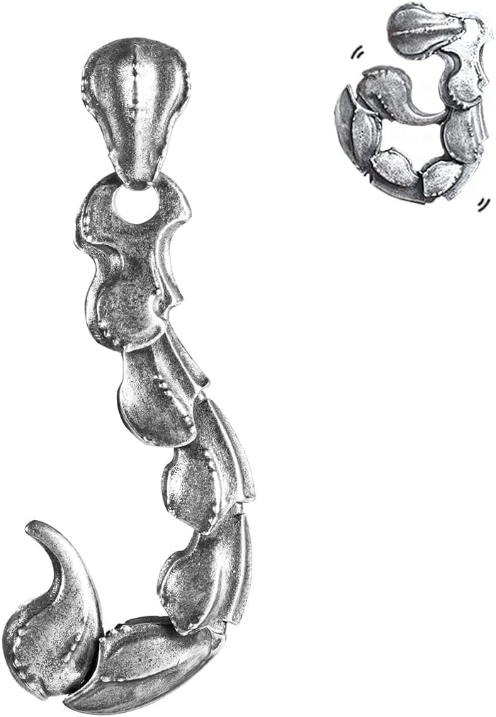 COPPERTIST.WU Scorpion Tail Pendant Necklace Fidget Jewelry Shakeable for Scorpio Birthday Gifts