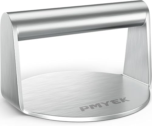 Prensa de hamburguesa de acero inoxidable, triturador de hamburguesas redondo de 5.9 pulgadas, prensa de tocino para hamburguesas de carne