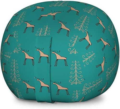 Miniatura 124 de Lunarable Silla de almacenamiento para adolescentes, coloridos patines de estilo retro, para actividades juveniles, para niñas y niños, divertido