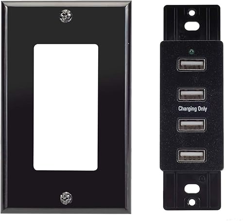Miniatura 2 de Magnadyne Soporte de pared con puertos USB-A de carga para uso en RV y vehículos, incluye placa de pared (negro)
