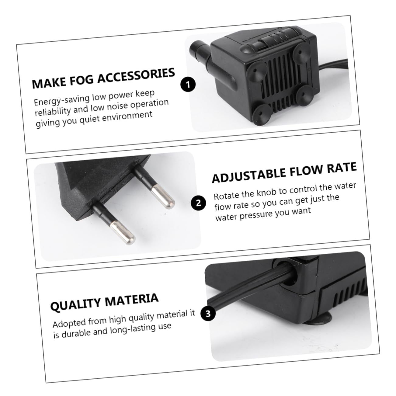 Healifty 1pc Submersible Water Pump with LED Light Rockery Fogger for Aquariums Fountains and Hydroponic Systems Easy to Install US Plug