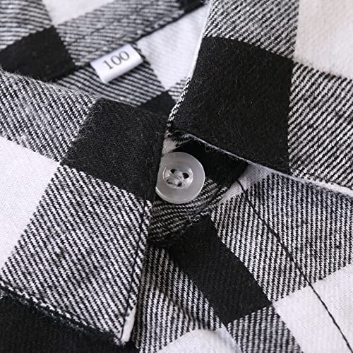 Image of OCHENTA Men's & Boys Flannel Shirts Button Down Long Sleeve Plaid Shirt Family Matching Outfits