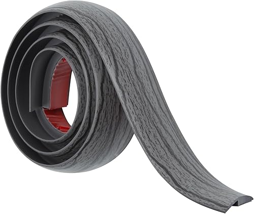 Miniatura 91 de Tira de transición de suelo autoadhesiva para alfombras y pisos, tira de borde de PVC para transición de umbral adecuada para umbral de altura Marrón