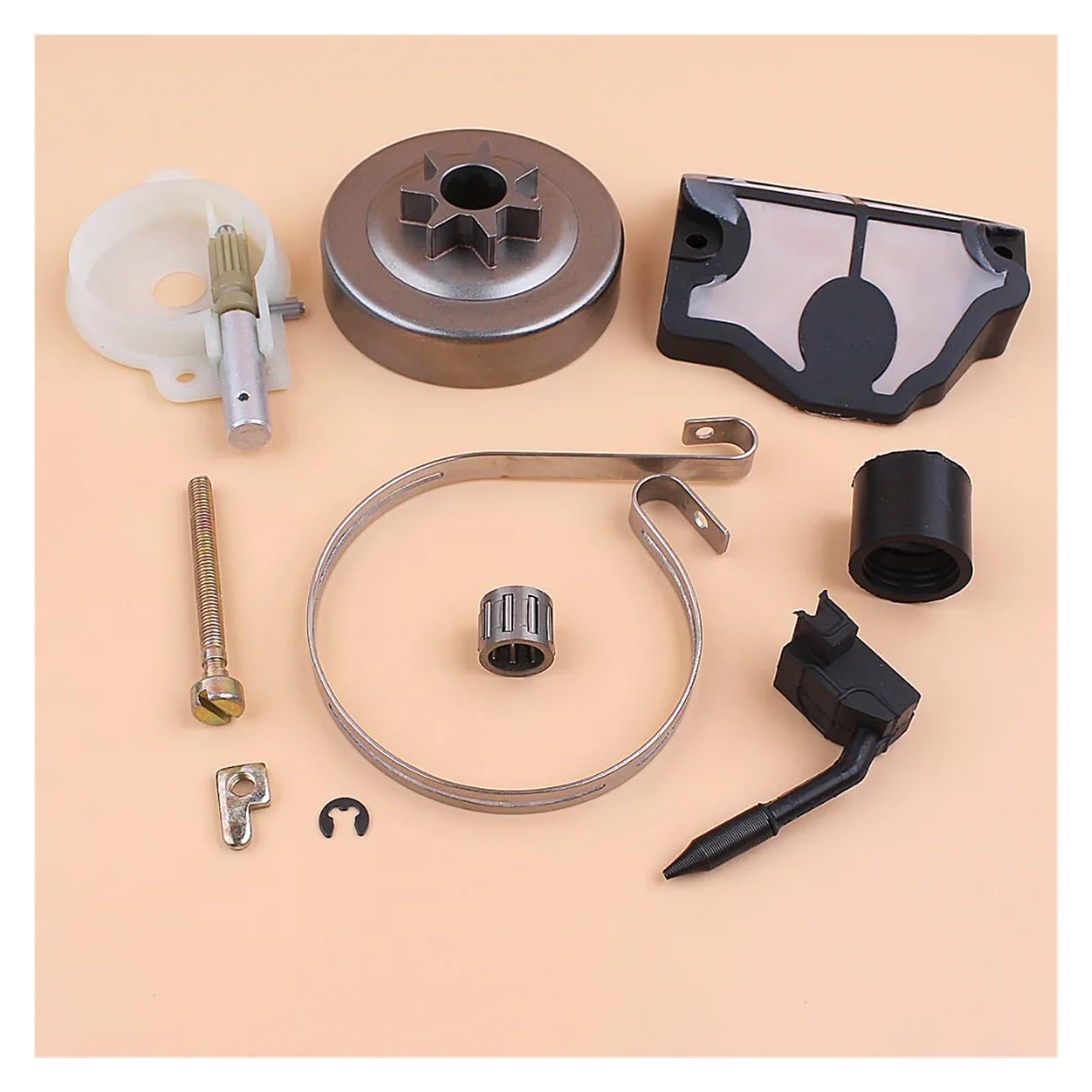Kit tendicatena Tamburo Frizione e Fascia Freno for Motosega 142 141 137 136 36 41 Ricambi for motoseghe