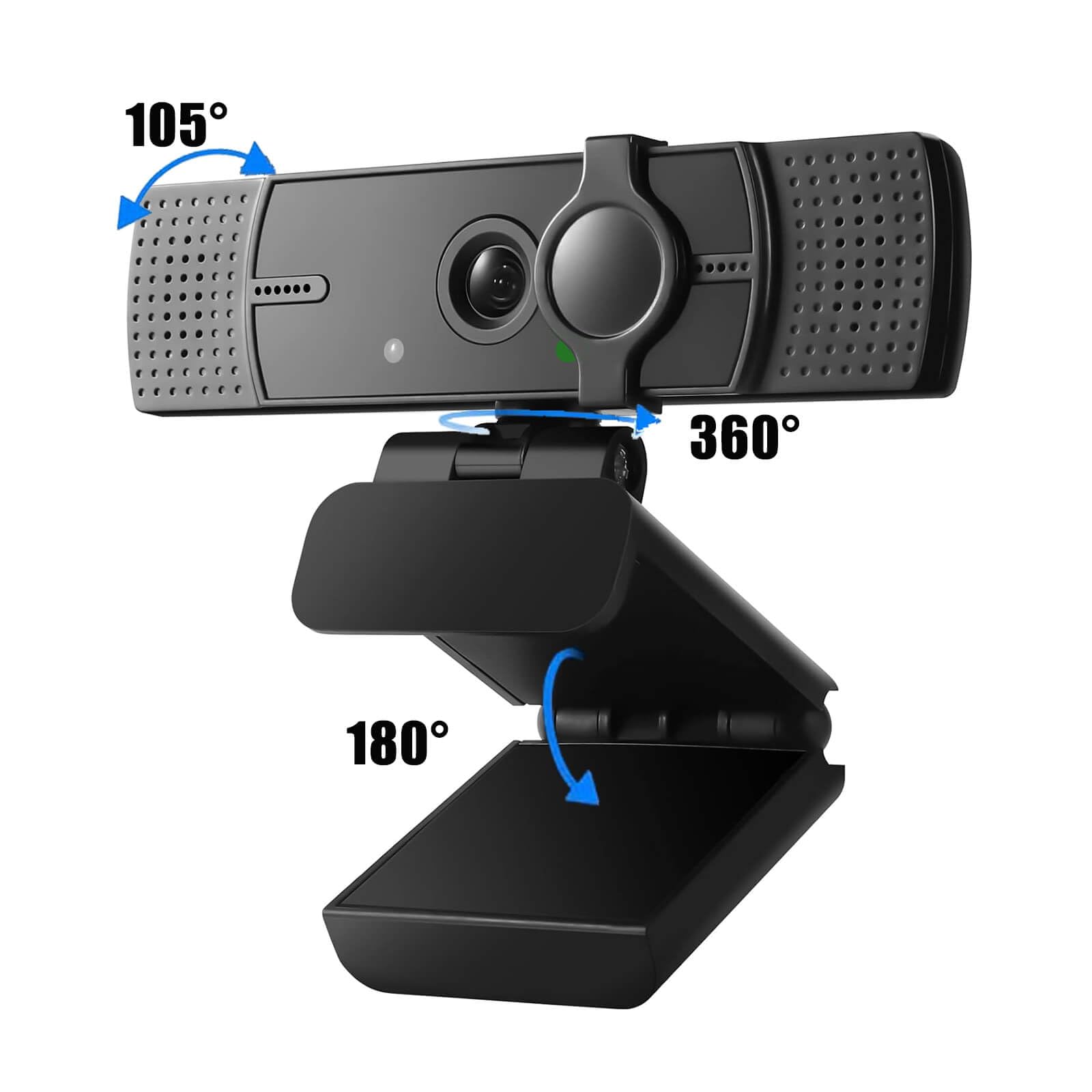 Cámara web 4K para PC y laptop, ultra HD 4K, enfoque automático IA, compatible con DZoom y ePTZ, micrófonos integrados con cancelación de ruido y cubierta de privacidad deslizante para